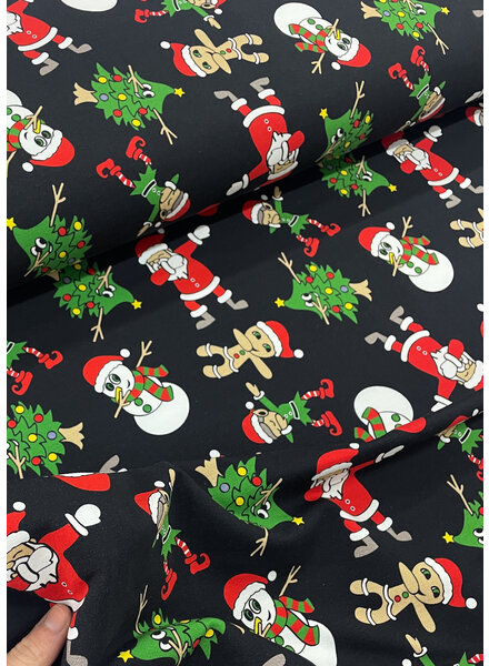 Swafing nice Christmas print black - French terry