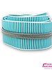 ZipperZoo spiral zipper ZEBRA mint - white striped with SILVER spiral #5 (excl. zip pulls)