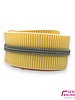 ZipperZoo spiral zipper ZEBRA gold yellow - white striped with SILVER spiral #5 (excl. zip pulls)