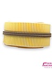 SBM spiral zipper ZEBRA gold yellow - white striped with COPPER spiral #5 (excl. zip pullers)