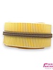 ZipperZoo Spiral zipper ZEBRA gold yellow - white striped with bronze spiral #5 (excl. zipper pulls)