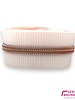 SBM spiral zipper ZEBRA peach - white striped with rose gold spiral #5 (excl. zip pulls)