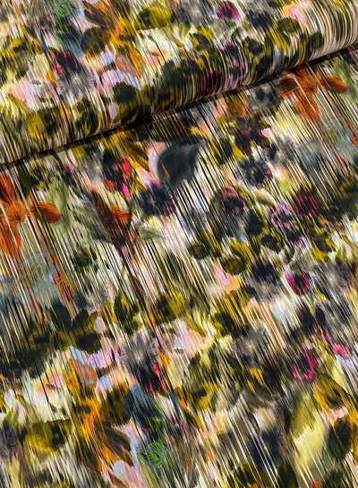 M. flower glitch green - poplin viscose