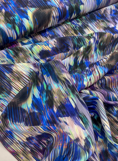 M. flower glitch cobalt - poplin viscose