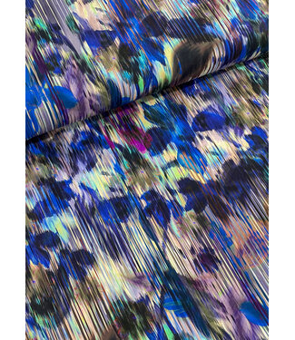 M. flower glitch cobalt - poplin viscose