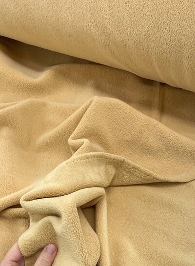 M. camel - comfort stretch fleece - good stretch, comparable to jogging