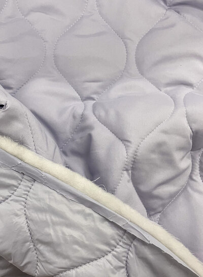 light purple - quilted fabric - stepper - puffer