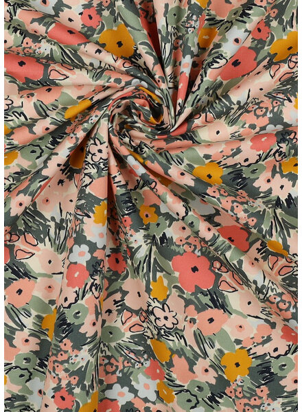 Nerida Hansen ecru blush floral fest - poplin cotton