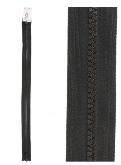 M. Block zipper with double puller black 580 - 90 cm