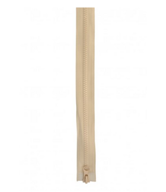 Block zipper with double puller sand 573 - 90 cm