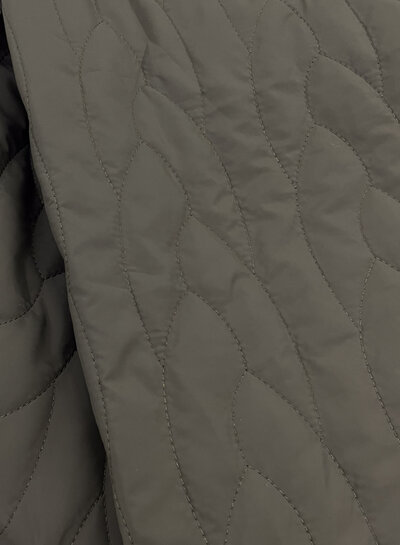 M. khaki abstract - gematelasseerde stof - puffer - stepper