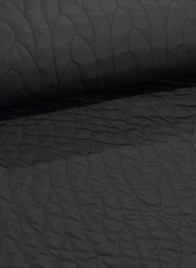 M. black abstract - matelasse fabric - puffer - stepper
