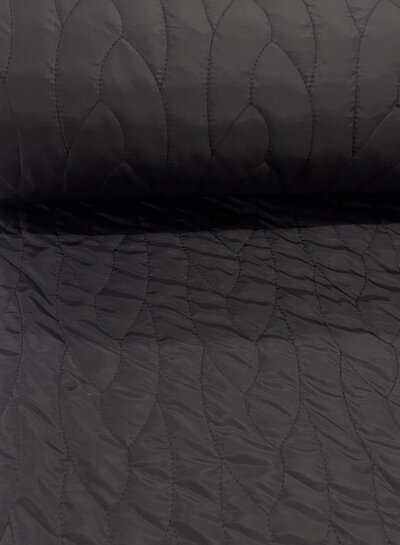M. black abstract - matelasse fabric - puffer - stepper