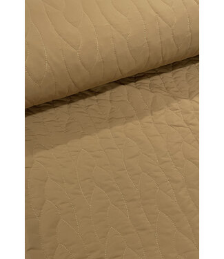 Madeline camel abstract - matelasse fabric - puffer - stepper
