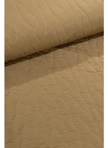 Madeline camel abstract - matelasse fabric - puffer - stepper