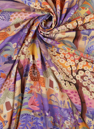 Nerida Hansen lilac lion coyote - lenzing ecovero viscose