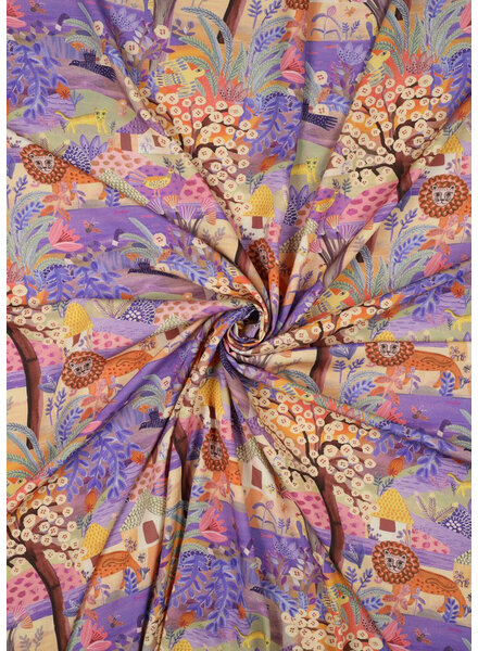 Nerida Hansen lilac lion coyote - lenzing ecovero viscose