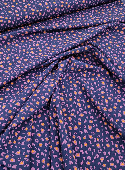 M panther navy blue and lilac - beautiful supple fabric