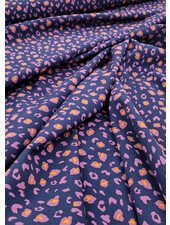 M. panther navy blue and lilac - beautiful supple fabric