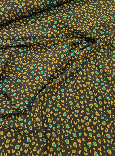 M. panther with green accents - beautiful supple fabric