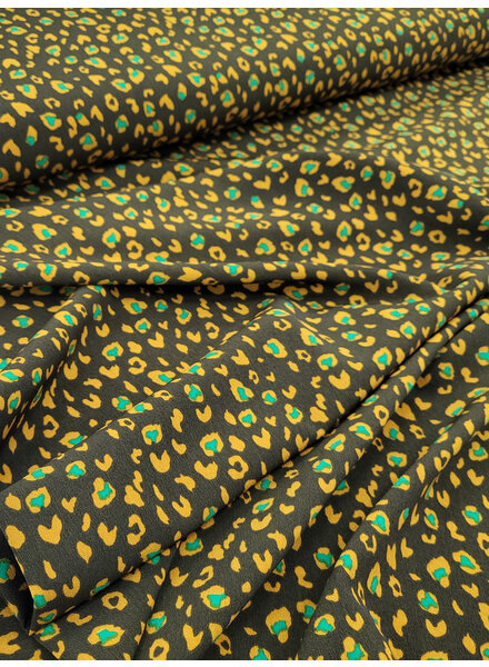 M panther with green accents - beautiful supple fabric