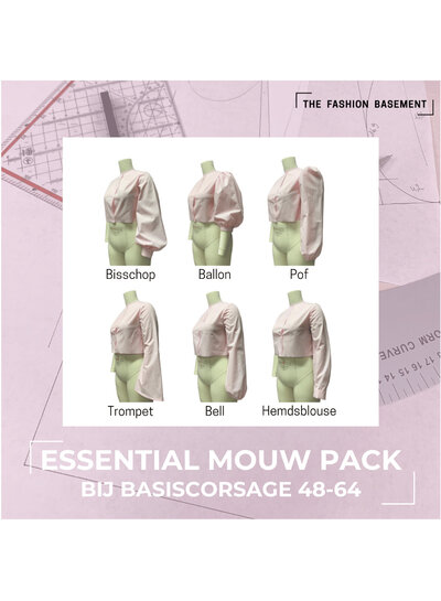 The Fashion Basement Essential sleeve pack pattern - for basic corsage 48-64