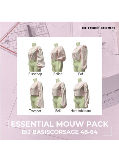 The Fashion Basement Patroon essential mouwpack - bij basiscorsage 48-64