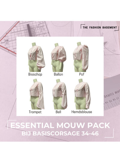 The Fashion Basement Essential sleeve pack pattern - for basic corsage 34-46