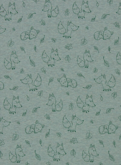 Swafing fox silhouettes - mint - happy fleece / alpine fleece
