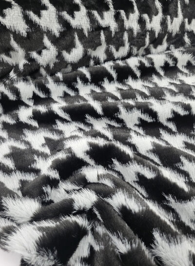 M. houndstooth - faux fur - beautiful quality