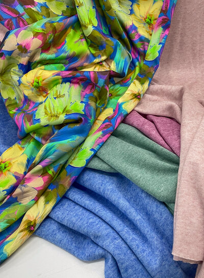 Swafing jeansblauw melee - gebreide viscose