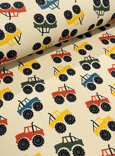 colorful tractors - happy fleece / jogging