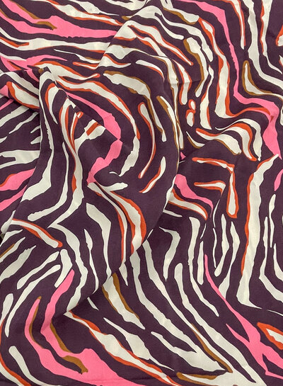 deadstock abstract - pink and eggplant - viscose