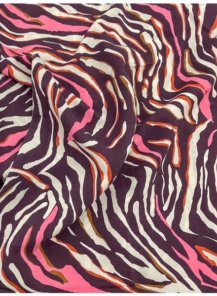 deadstock abstract - pink and eggplant - viscose