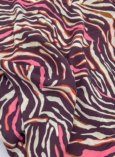 deadstock abstract - pink and eggplant - viscose