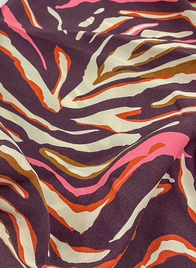 deadstock abstract - pink and eggplant - viscose