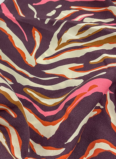 deadstock abstract - roze en aubergine - viscose