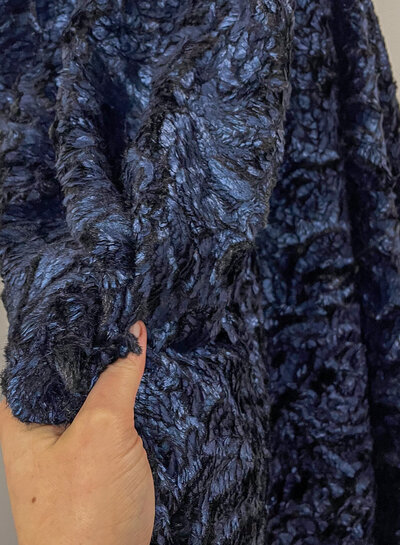 deadstock prachtige diepblauwe faux fur