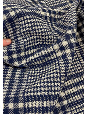 deadstock beautiful jacquard with diamonds - navy blue - Italian made