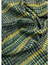 deadstock groen pied de poule - tweed mantelstof