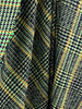 deadstock green houndstooth - tweed coat fabric