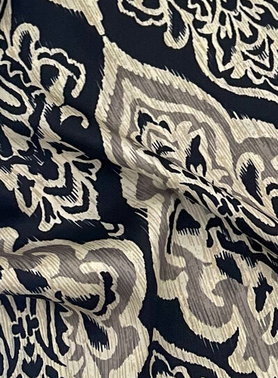 deadstock prachtige satijn - zwart en grijs - heel klassevol