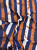 deadstock beautiful supple fabric in navy blue and rust - Italian made