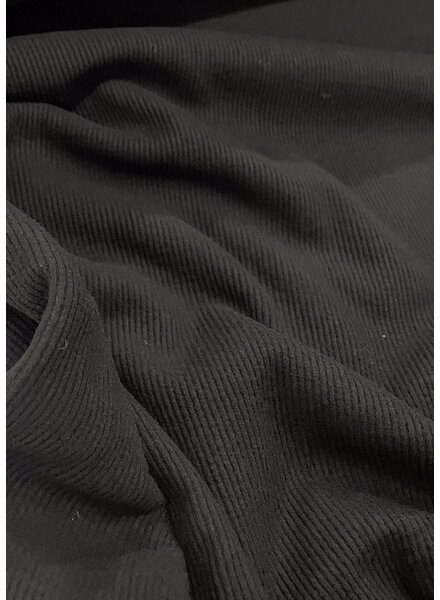 Madeline black - super soft and sturdy knitted - roughened viscose rib knit