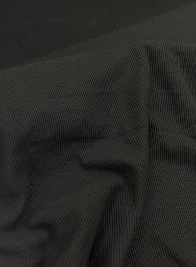 Madeline zwart - megazacht en stevig gebreid - opgeruwde viscose ribbel tricot