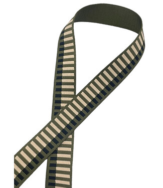 Prym trendy bag strap - khaki with pink stripes - 40 mm