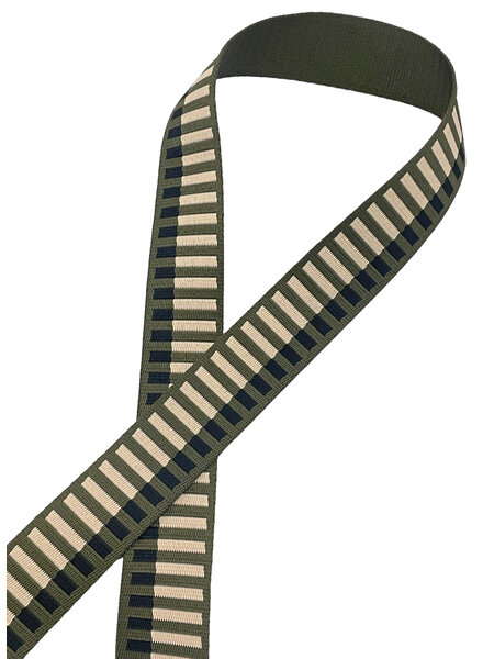 Prym trendy bag strap - khaki with pink stripes - 40 mm