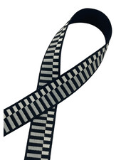 Prym trendy tassenband - zwart met grijze strepen - 40 mm