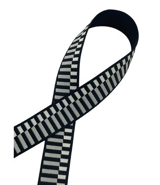 Prym trendy bag strap - black with gray stripes - 40 mm