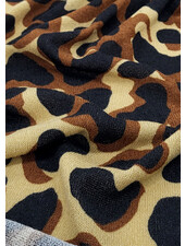 deadstock prachtige gebreide viscose blend met dierenprint